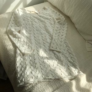 NWOT Free People White Chevron/ZigZag mini dress